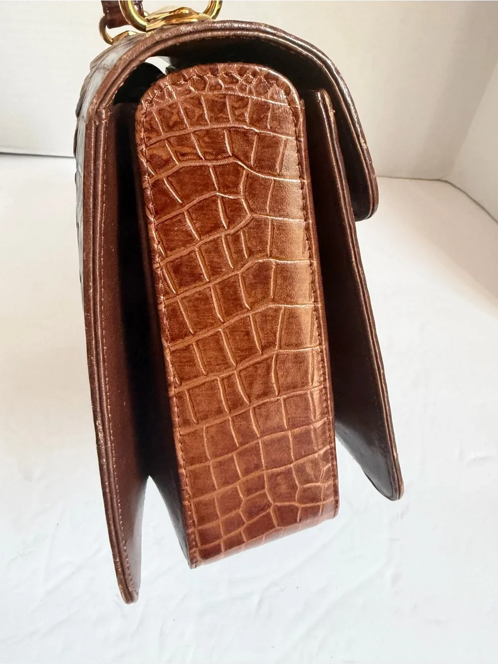 Andrea Carrano Crocodile Top-Handle Bag